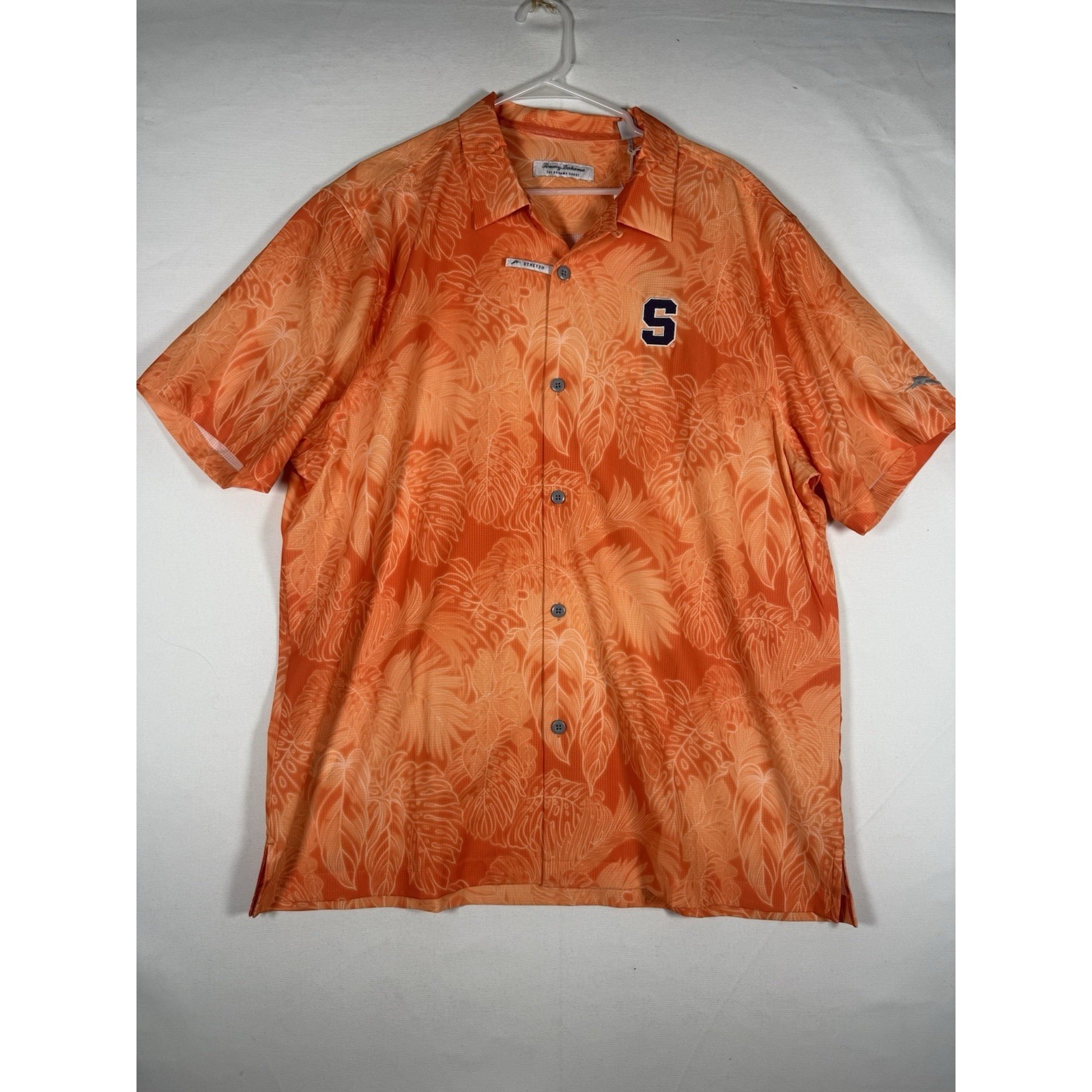 Nwt Tommy Bahama Coast Hawaiian Shirt Mens Xl Orange Camp Syracuse University